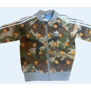 ADIDAS Toddler Camouflage Basketball Track Jacket Zip Up Size 2T